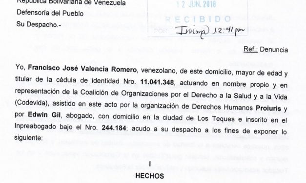 Denunciamos ante la Fiscalía y la Defensoría las falsa acusaciones de López en contra de Valencia