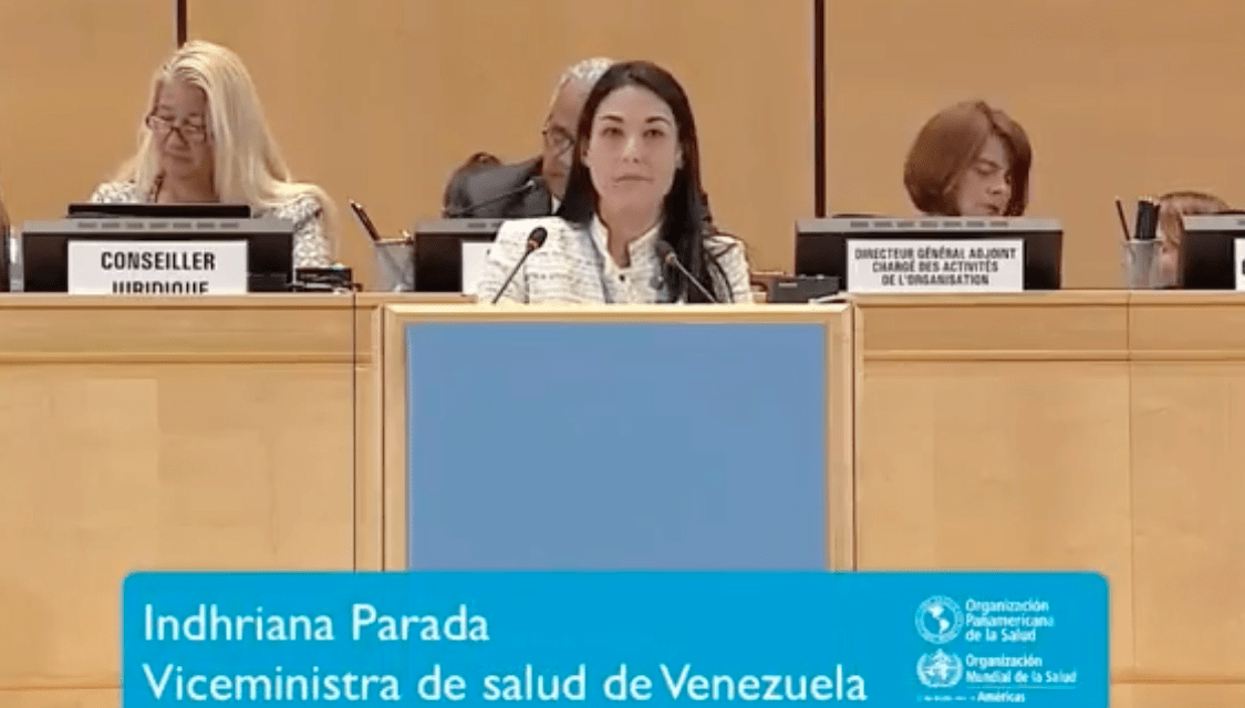 Viceministra de Salud miente sobre la emergencia humanitaria en la Asamblea Mundial de la Salud
